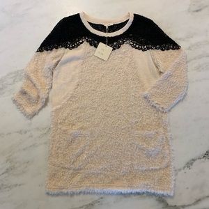 NWT Ryu Cozy Sweater Cream and Black